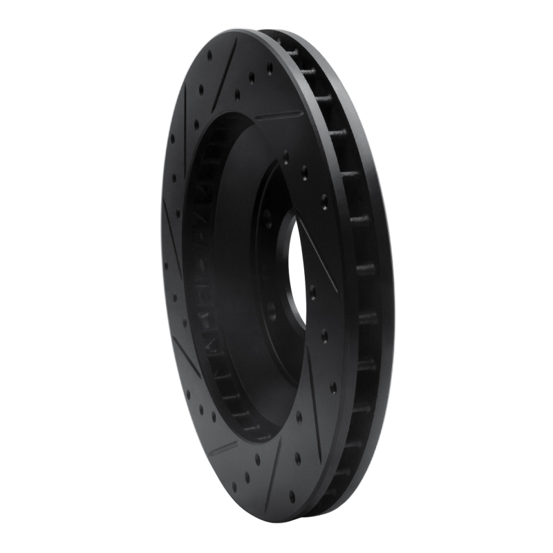 Buick Rainier Brake Rotor (1) - Front Right - R1 Concepts - Drilled & Slotted - Black - `02-`05